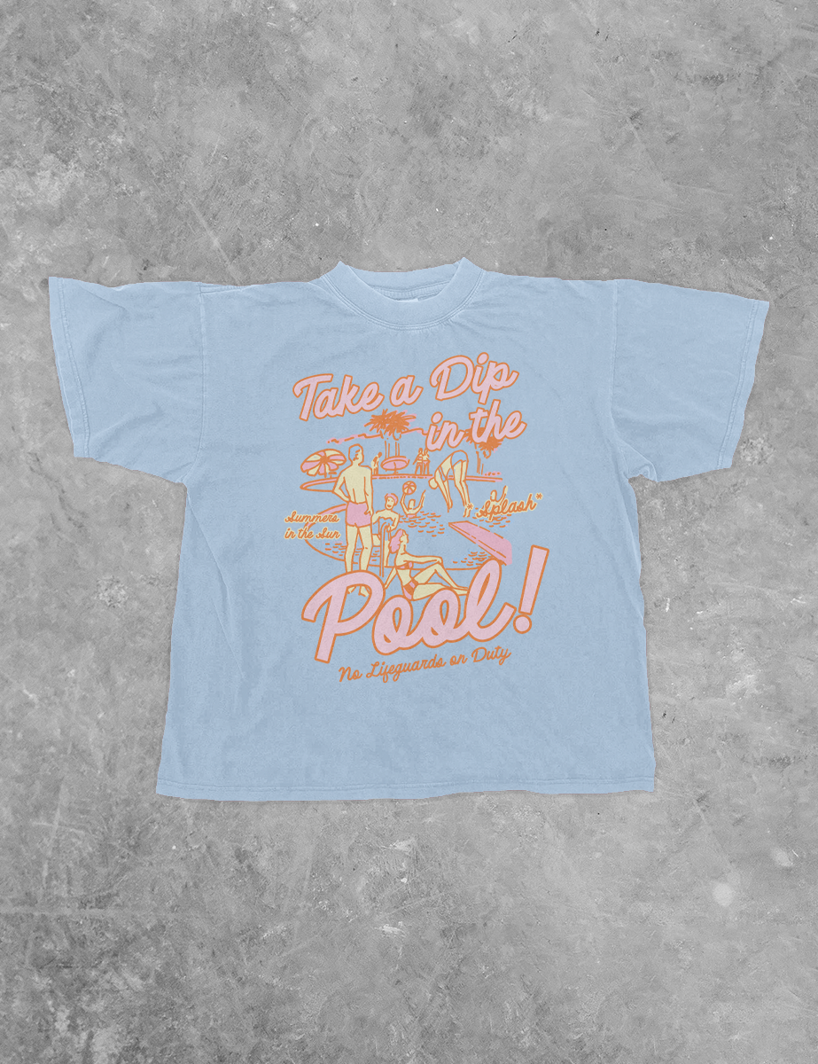 Take a Dip in the Pool, Summer BC Boxy Cotton T-Shirt