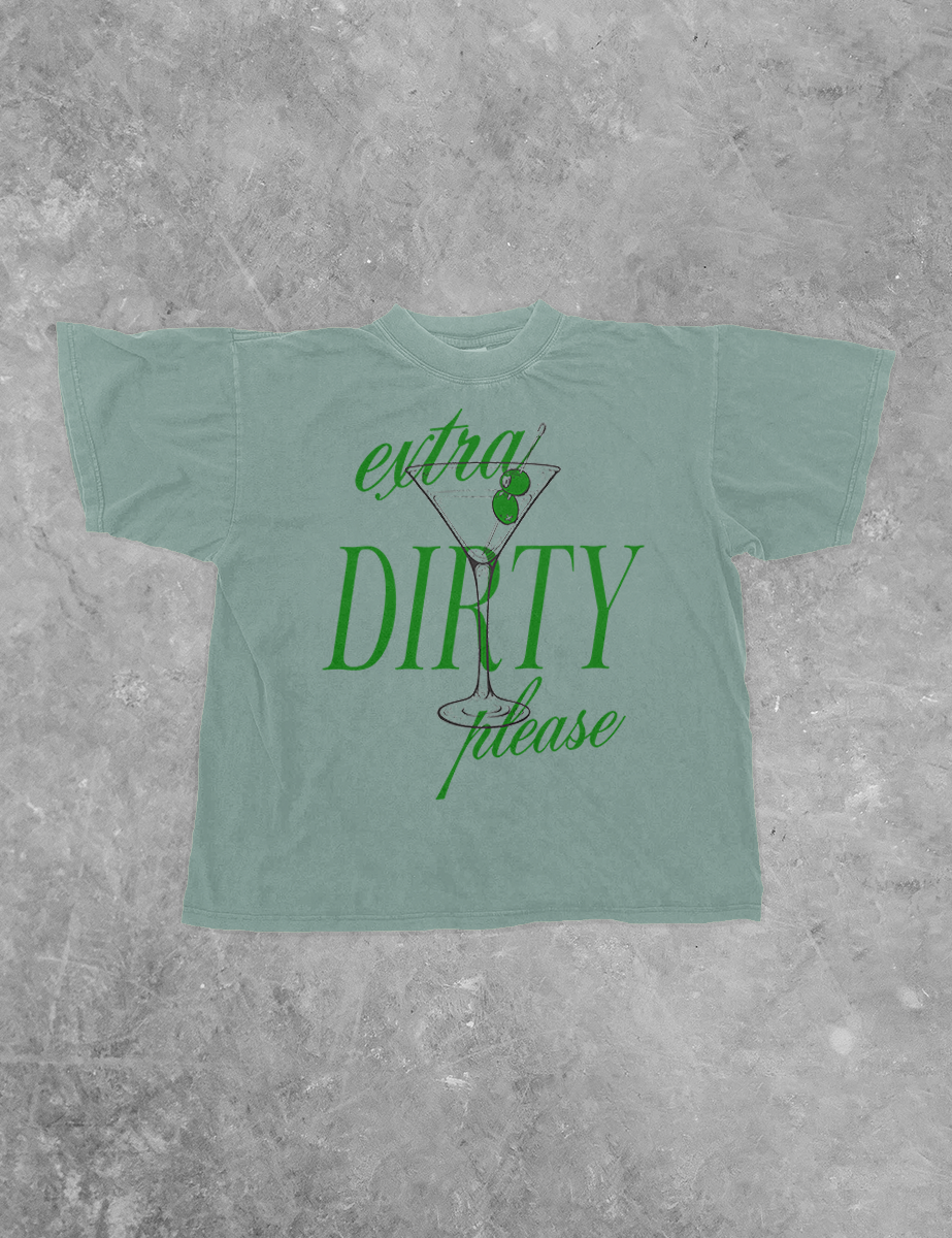 Underground Original Design: Extra Dirty Please, Martinis Boxy Cotton TShirt