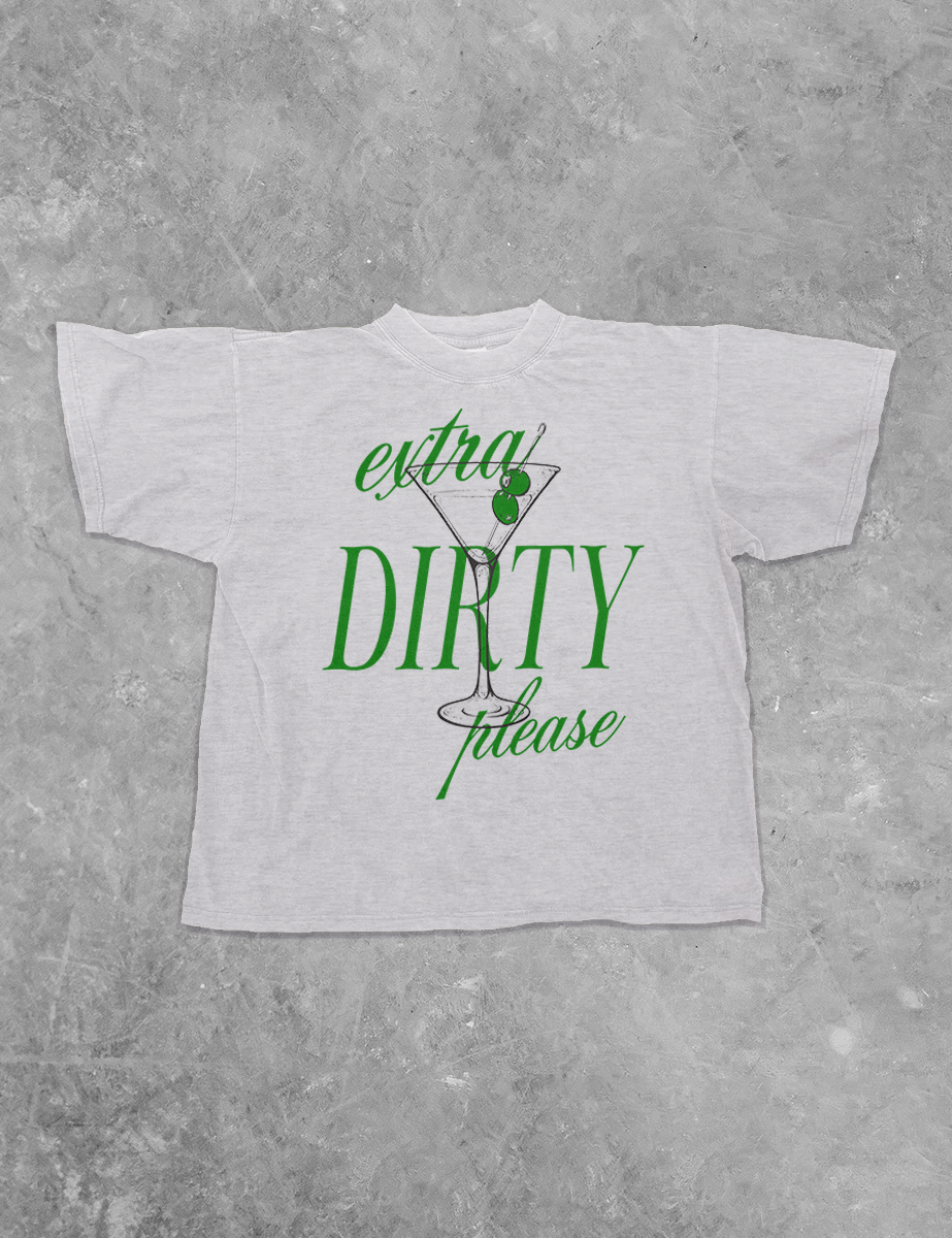 Underground Original Design: Extra Dirty Please, Martinis Boxy Cotton TShirt