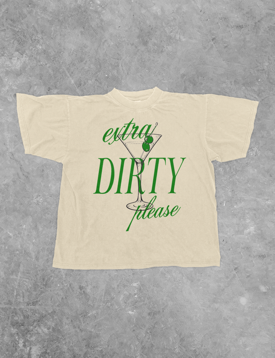 Underground Original Design: Extra Dirty Please, Martinis Boxy Cotton TShirt
