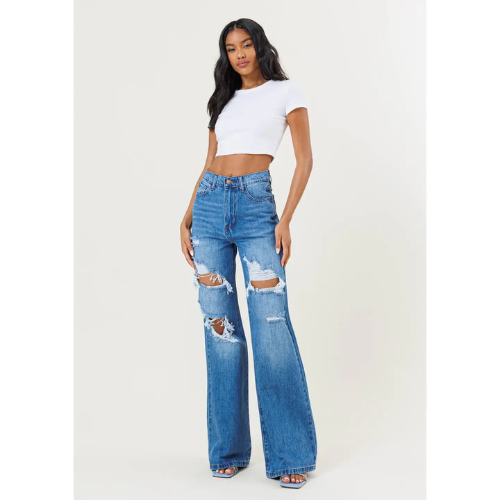 90s Distressed Wide Leg Jeans