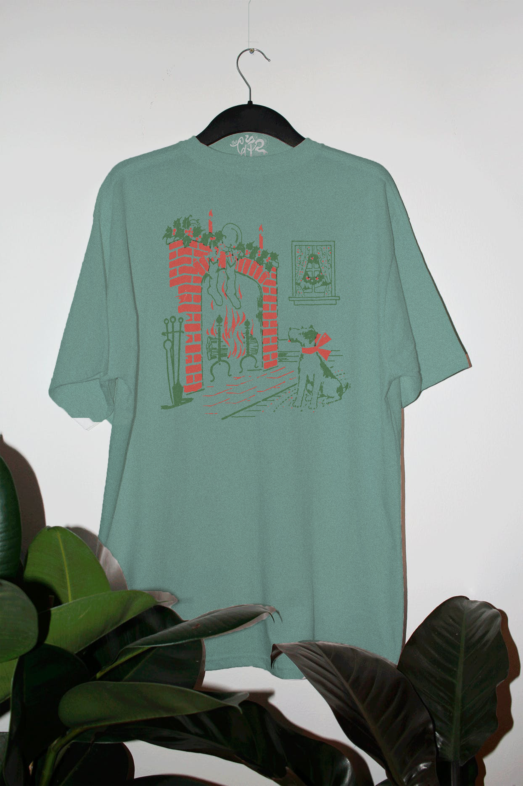 Underground Original Design: Dog at Fireplace Oversized TShirt