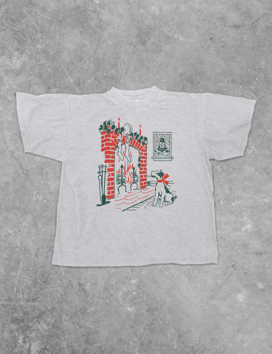 Underground Original Design: Dog at Fireplace Boxy Cotton TShirt