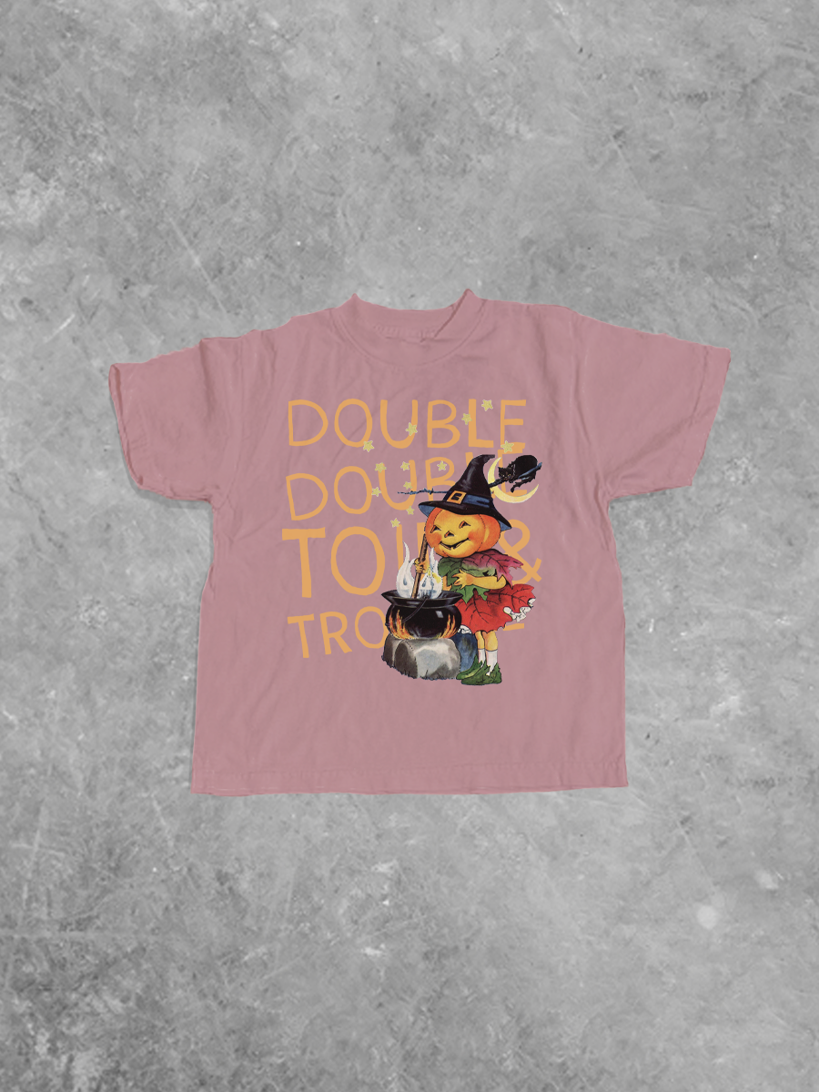 * KIDS * Double Double Toil & Trouble, Halloween Boxy Kids T-Shirt