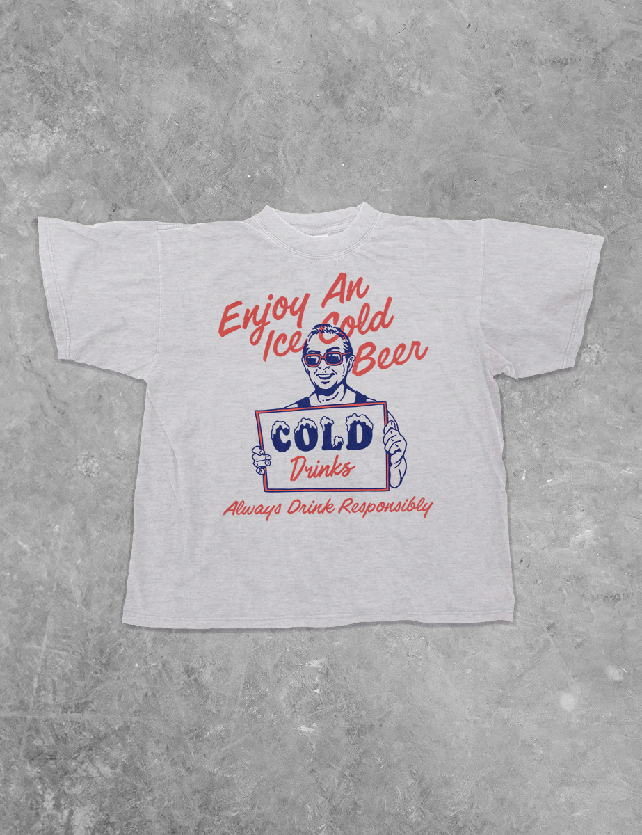 Underground Original Design: Enjoy an Iced Cold Beer Boxy Cotton TShirt