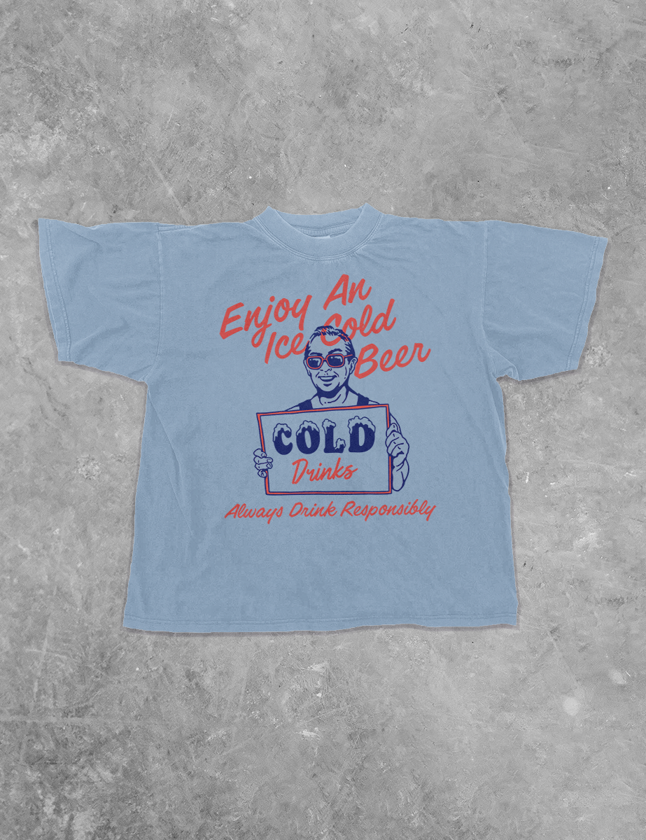 Underground Original Design: Enjoy an Iced Cold Beer Boxy Cotton TShirt