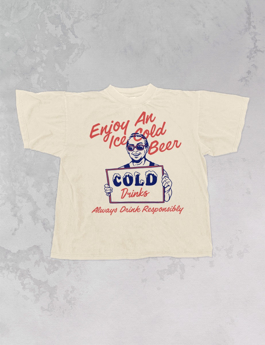 Underground Original Design: Enjoy an Iced Cold Beer Oversized TShirt