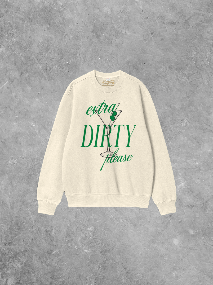Underground Original Design: Extra Dirty Martini Oversized Boxy Cotton Sweatshirt