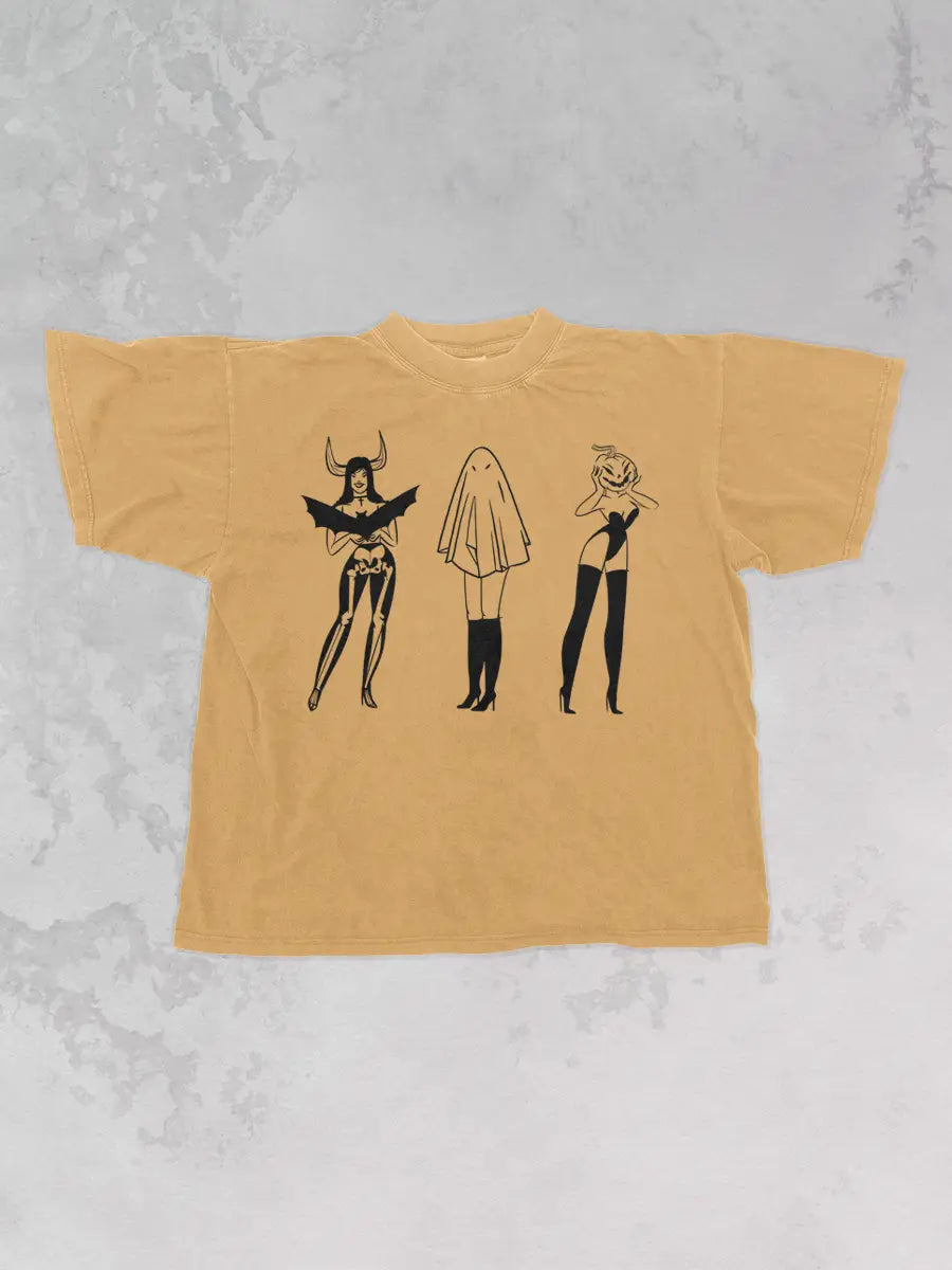Underground Original Design: Three Ghoulish Girls, Halloween Oversized TShirt