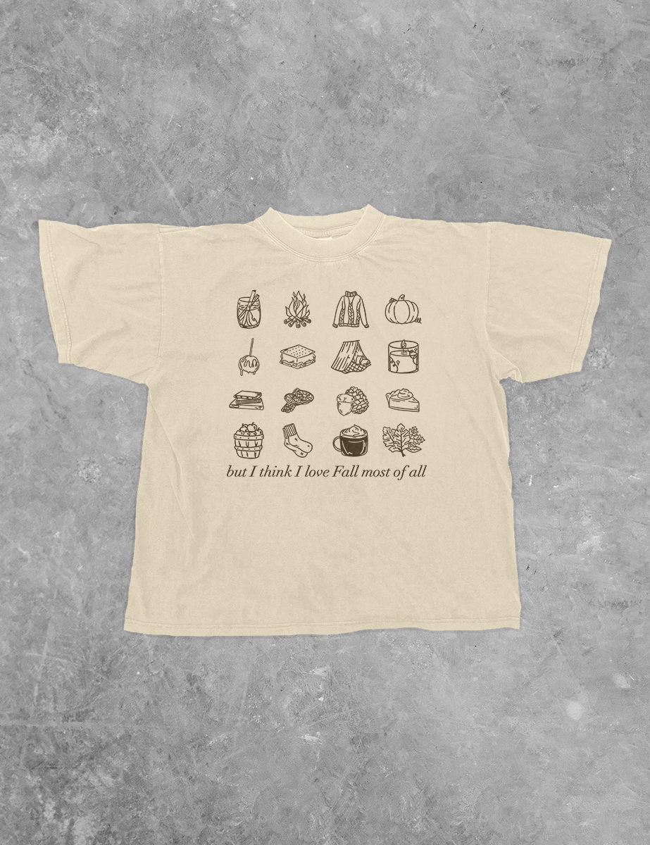 Underground Original Design: Love Fall Most of All Boxy Cotton T-Shirt