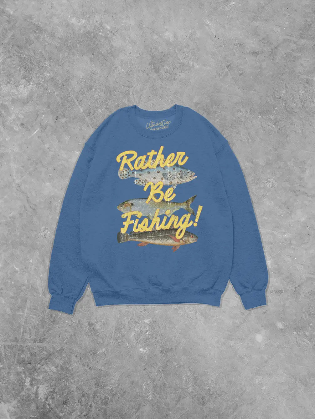 Rather Be Fishing, Summer Cotton Blend Gildan Sweatshirt