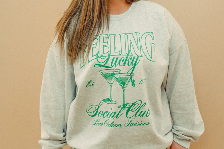 Underground Original Design: Feeling Lucky NOLA Social Club Oversized 90's Sweatshirt