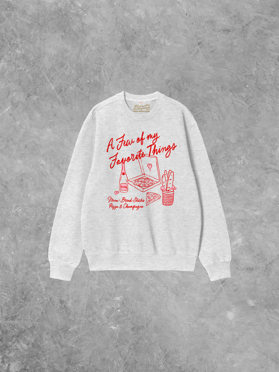 Underground Original Design: Pizza & Champagne, Favorite Things Boxy Cotton Sweatshirt