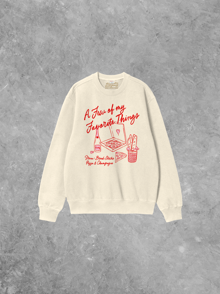 Underground Original Design: Pizza & Champagne, Favorite Things Boxy Cotton Sweatshirt