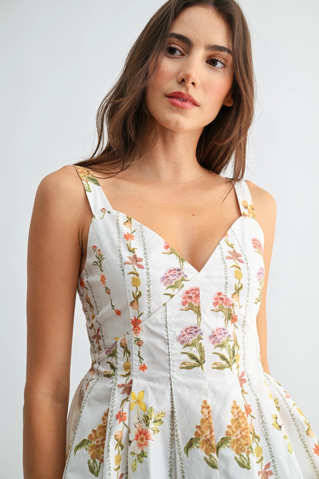 Floral Print Cotton Peplum Top