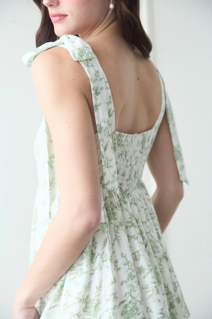 Floral Tie Strap Ruffle Tiered Midi Dress