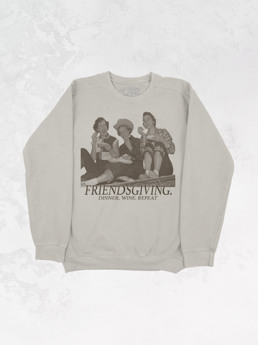 Underground Original Design: Friendsgiving, Thanksgiving Oversized Vintage Sweatshirt