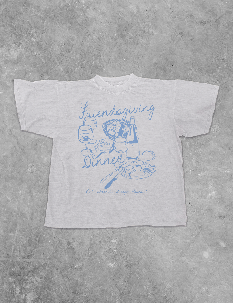 Underground Original Design: Friendsgiving Dinner, Thanksgiving Boxy Cotton T-Shirt