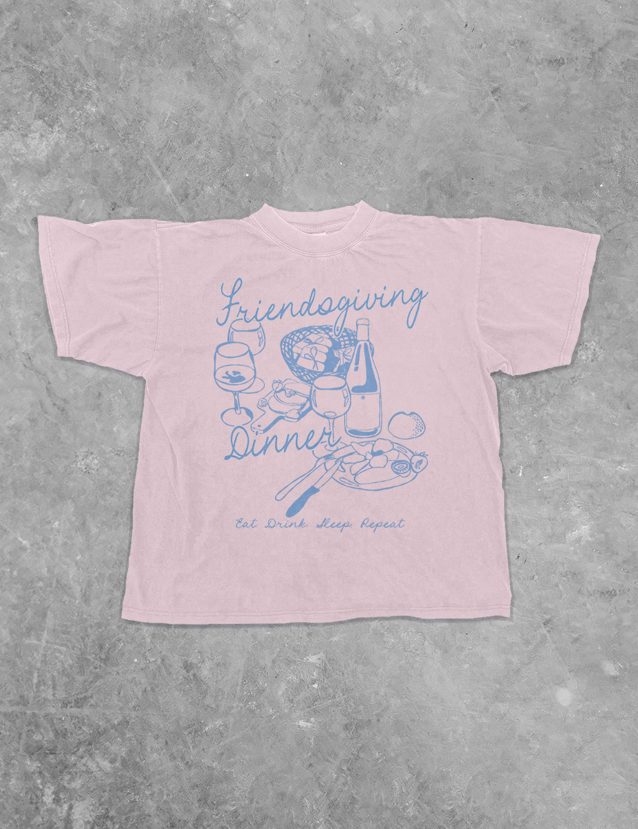 Underground Original Design: Friendsgiving Dinner, Thanksgiving Boxy Cotton T-Shirt