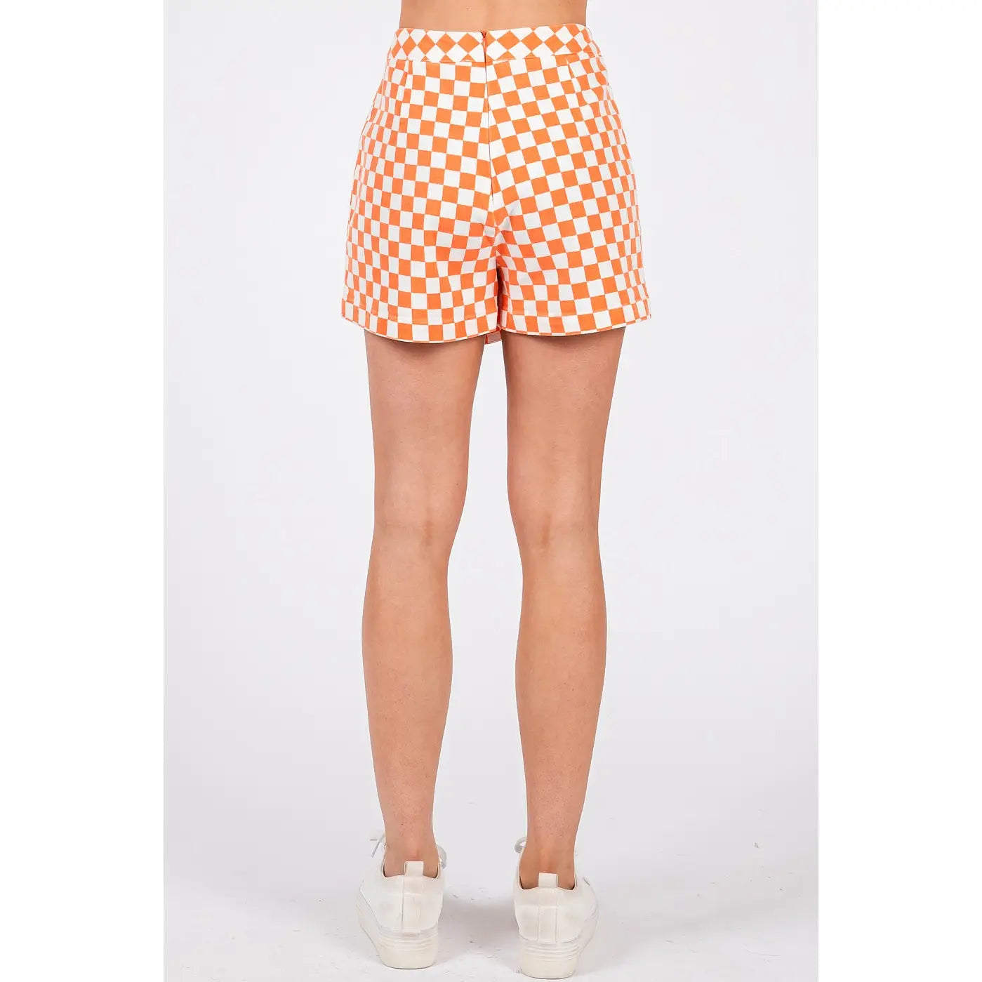 Game Day Orange Checkerboard Wrap Skirt