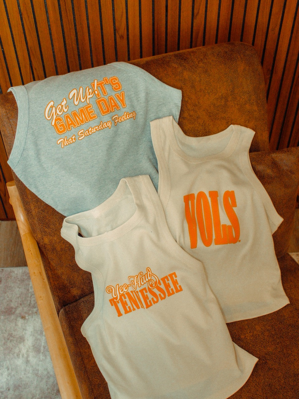 Underground Original Design: Tennessee VOLS Block, Micro-Ribbed Cropped Tank