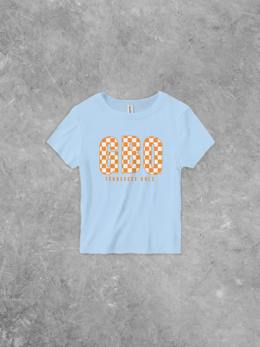 TN Volunteers GBO, Checkerboard Bella Canvas Micro-Ribbed Baby Tee