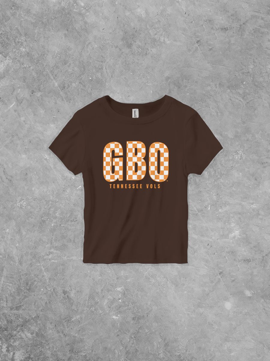 TN Volunteers GBO, Checkerboard Bella Canvas Micro-Ribbed Baby Tee