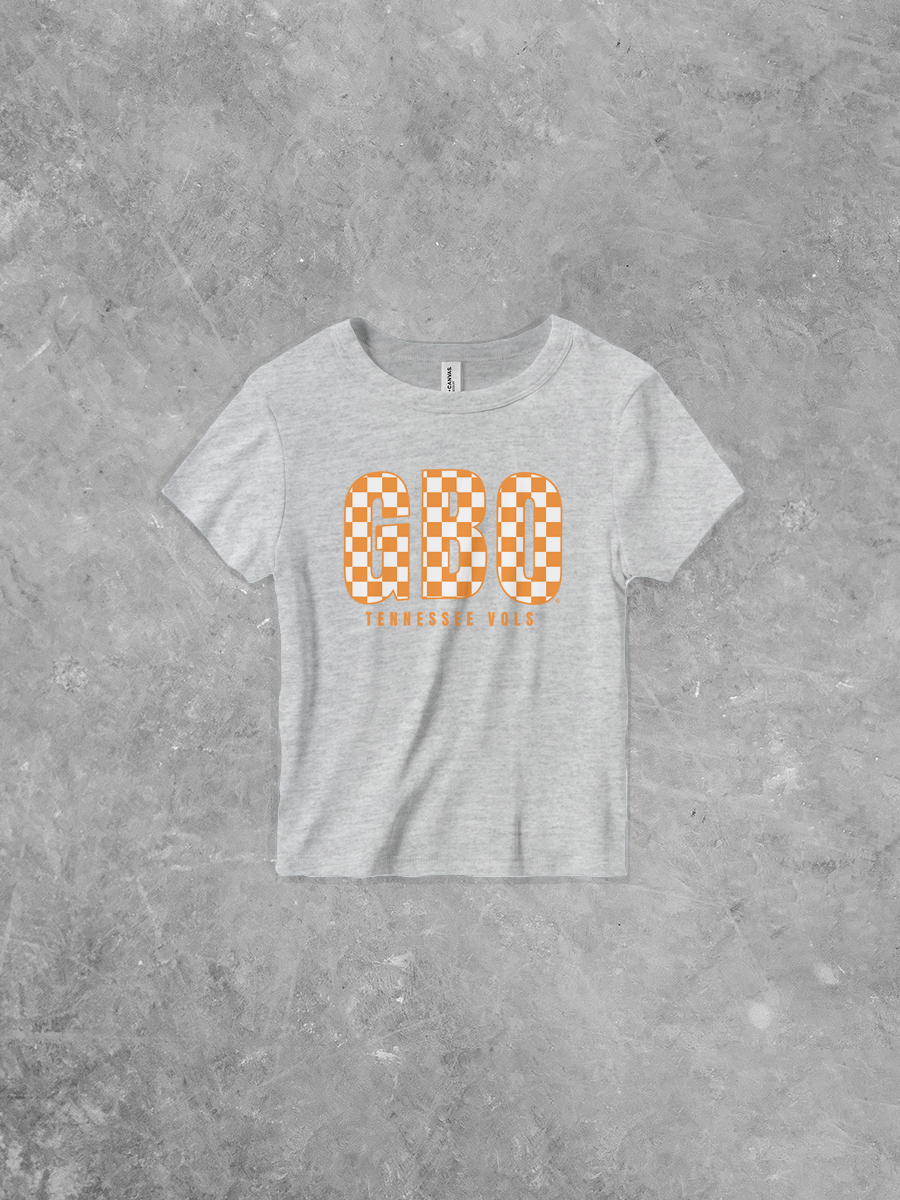 TN Volunteers GBO, Checkerboard Bella Canvas Micro-Ribbed Baby Tee