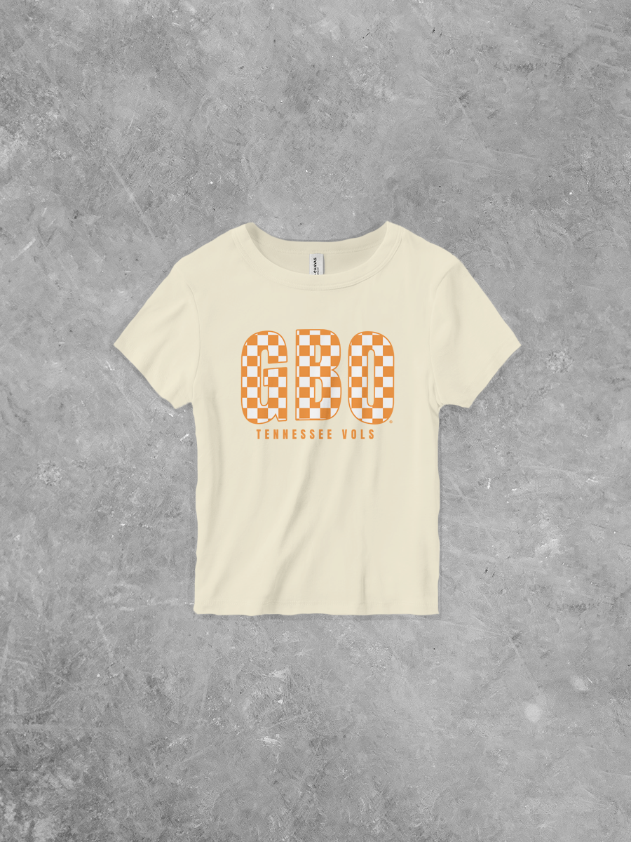 TN Volunteers GBO, Checkerboard Bella Canvas Micro-Ribbed Baby Tee