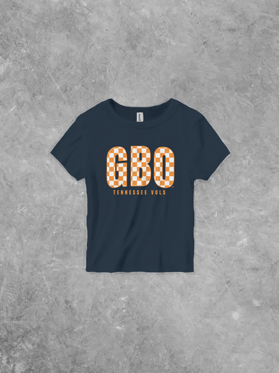 TN Volunteers GBO, Checkerboard Bella Canvas Micro-Ribbed Baby Tee
