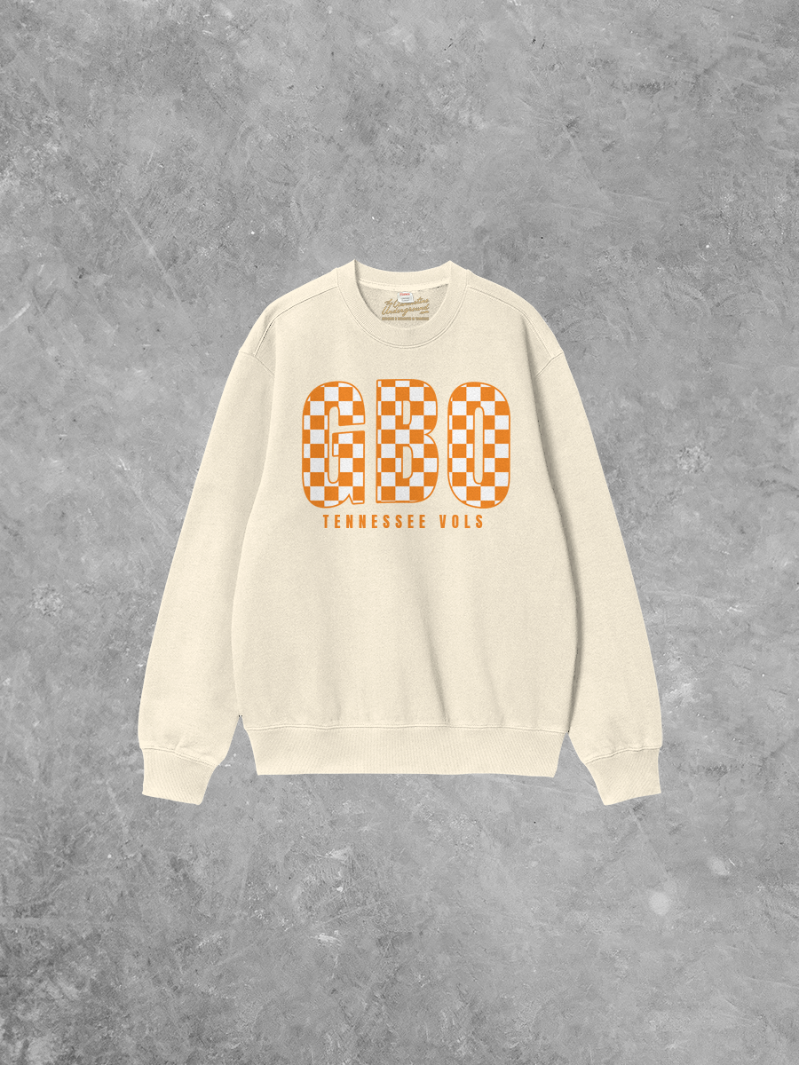 Underground Original Design: GBO Tennessee Volunteers, Checkered Boxy Cotton Sweatshirt