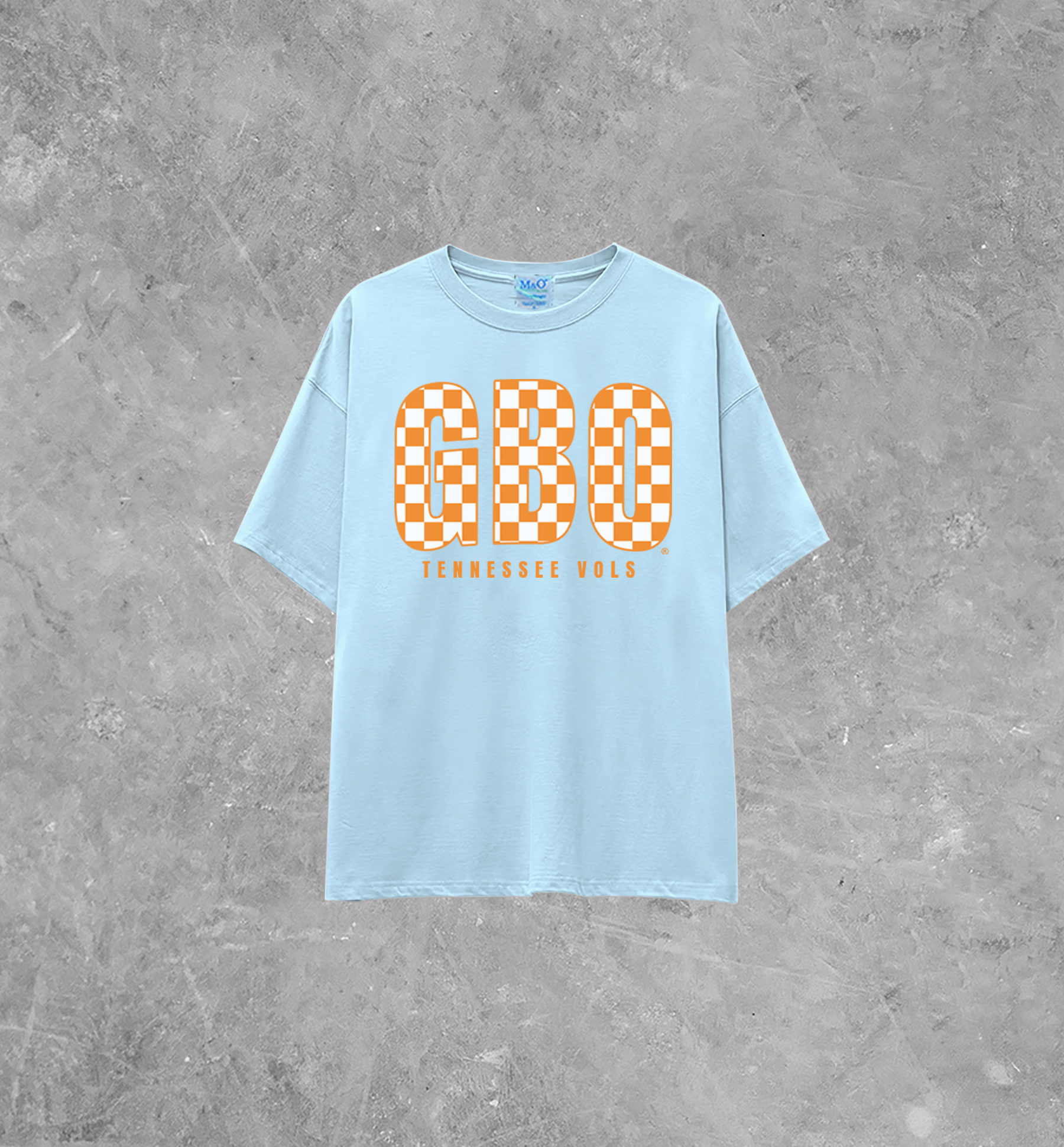 TN Volunteers GBO, Checkerboard Lightweight M&O Cotton TShirt
