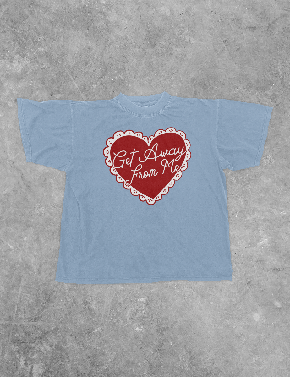 Underground Original Design: Get Away From Me, Scallop Heart Boxy Cotton TShirt
