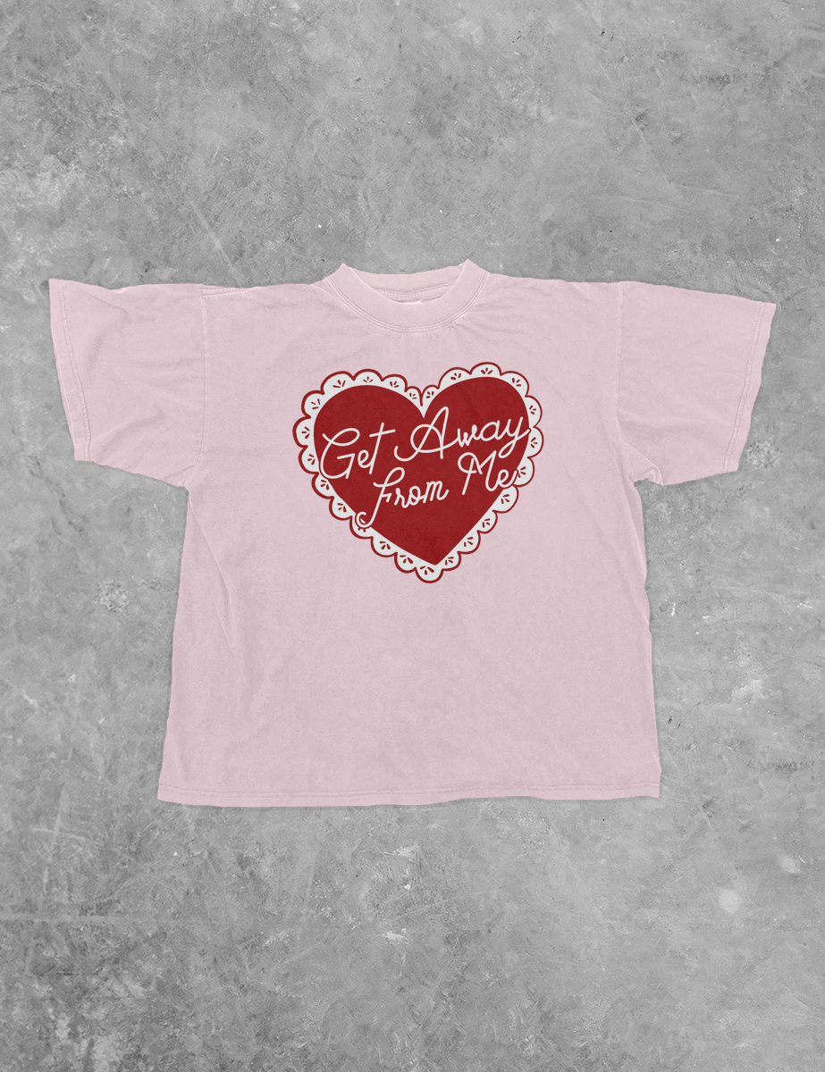 Underground Original Design: Get Away From Me, Scallop Heart Boxy Cotton TShirt