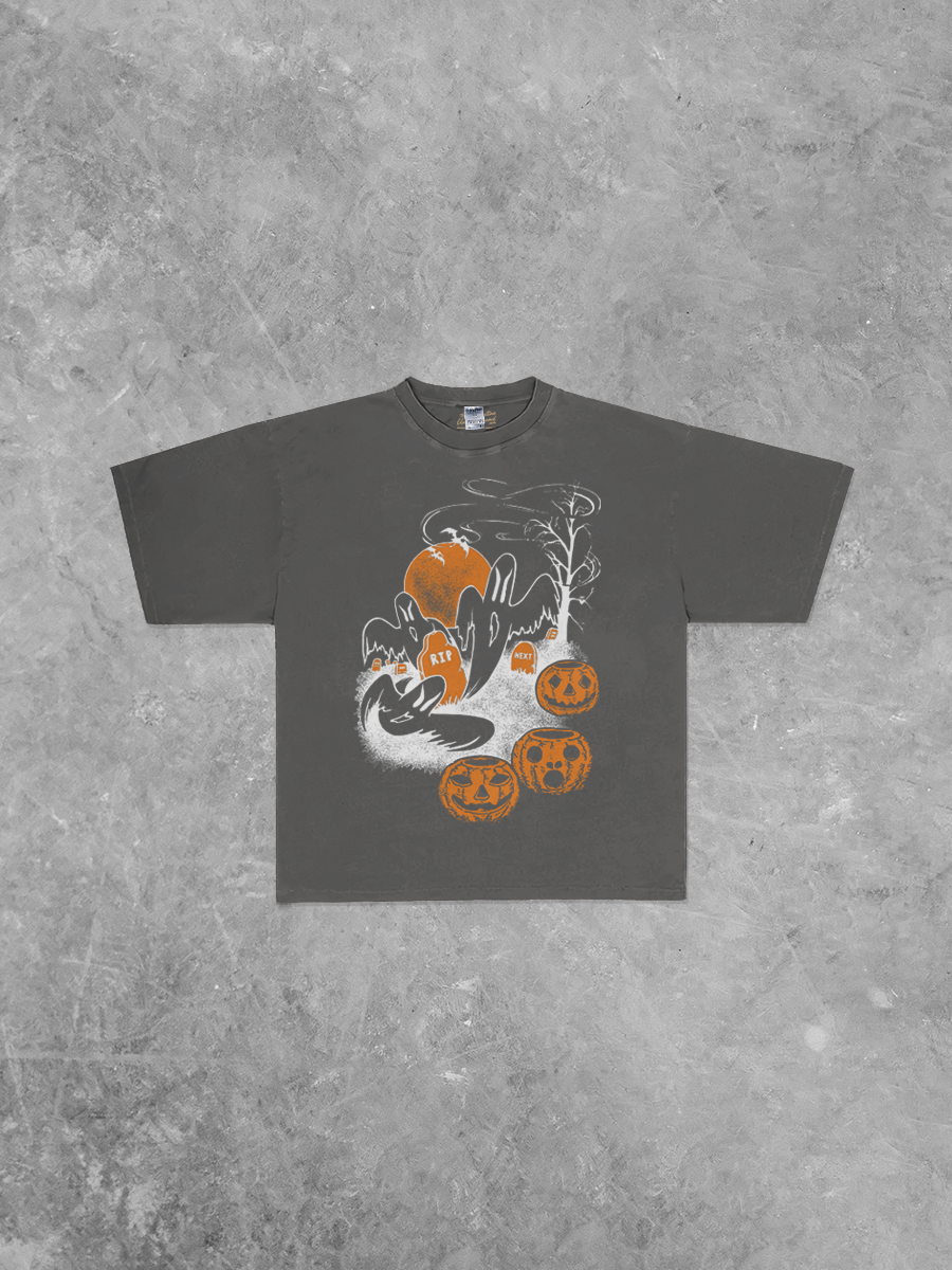 Ghosts, Ghouls & Pumpkins Boxy Oversized TShirt