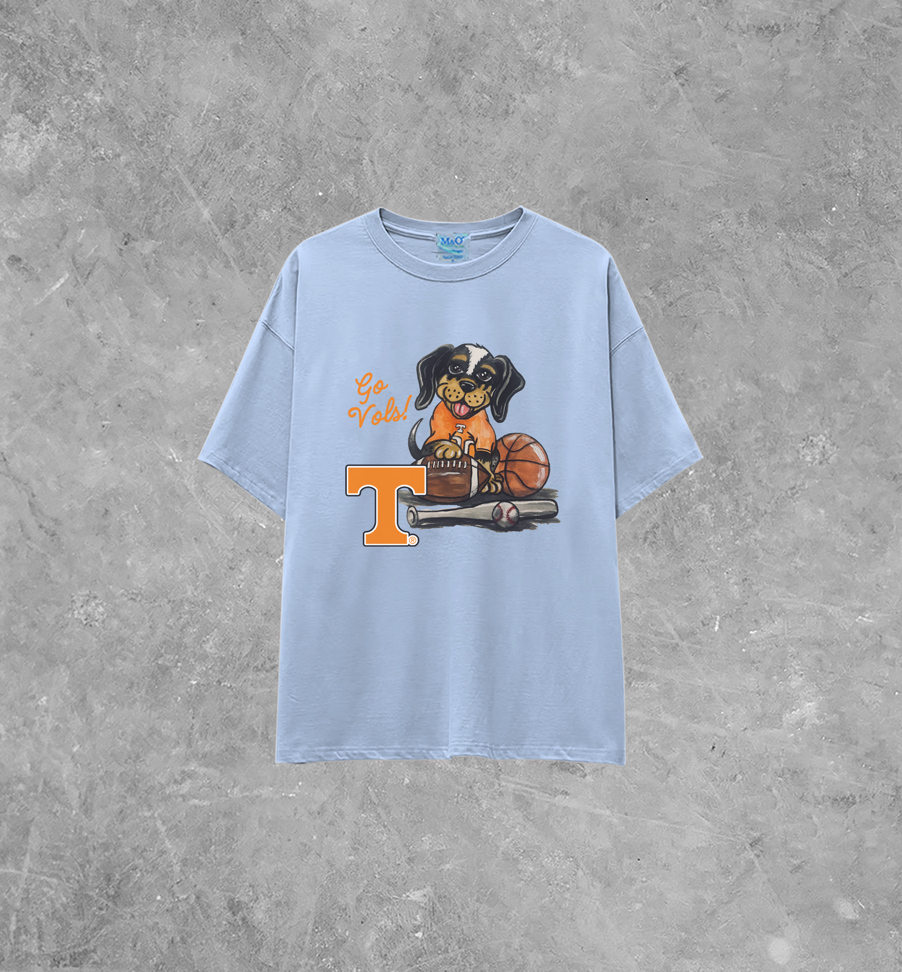 Go Vols! Smokey Pup Cartoon Lightweight M&O Cotton TShirt