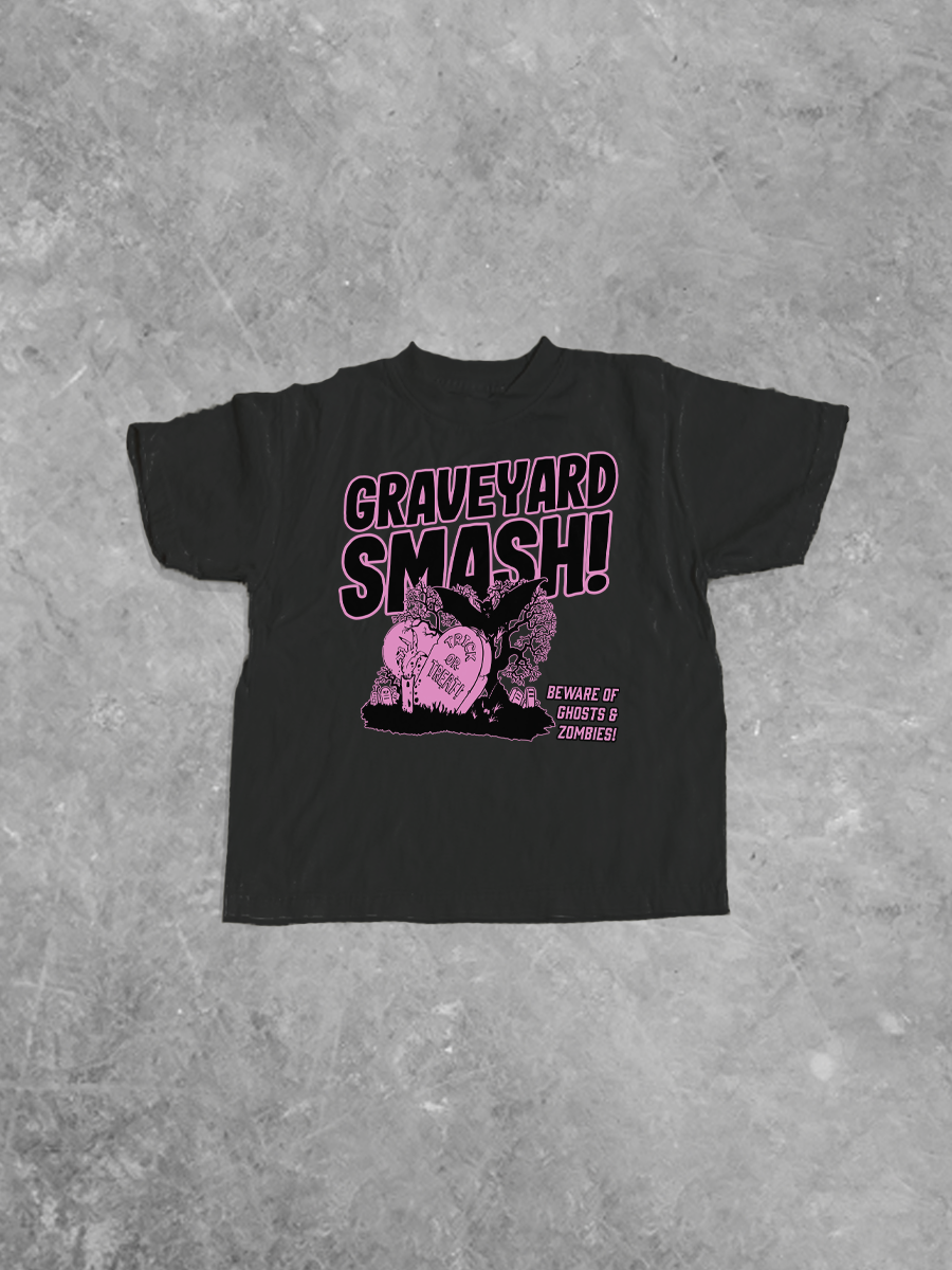 * KIDS * Graveyard Smash, Halloween Boxy Kids T-Shirt