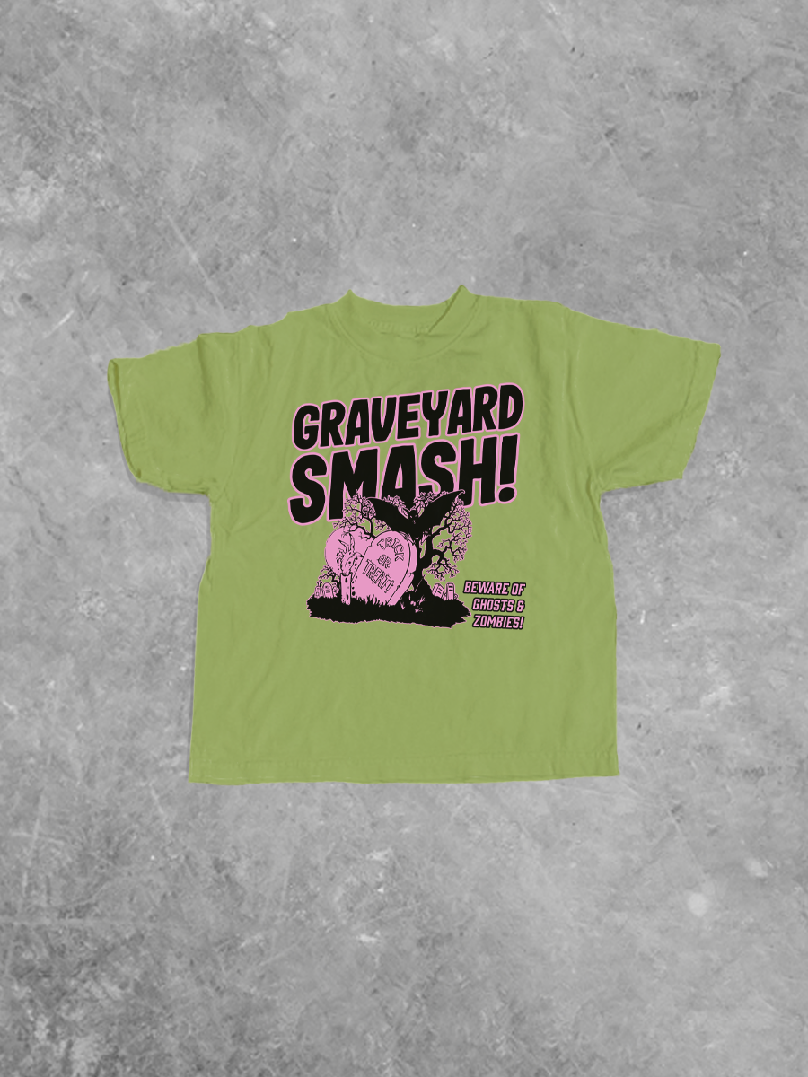 * KIDS * Graveyard Smash, Halloween Boxy Kids T-Shirt