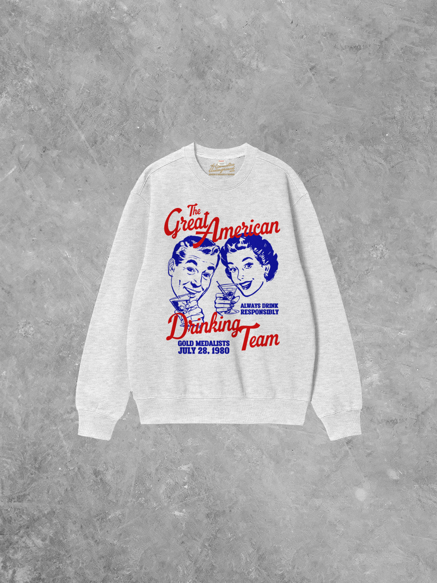 Underground Original Design: Great American Drinking Team Boxy Cotton Sweatshirt