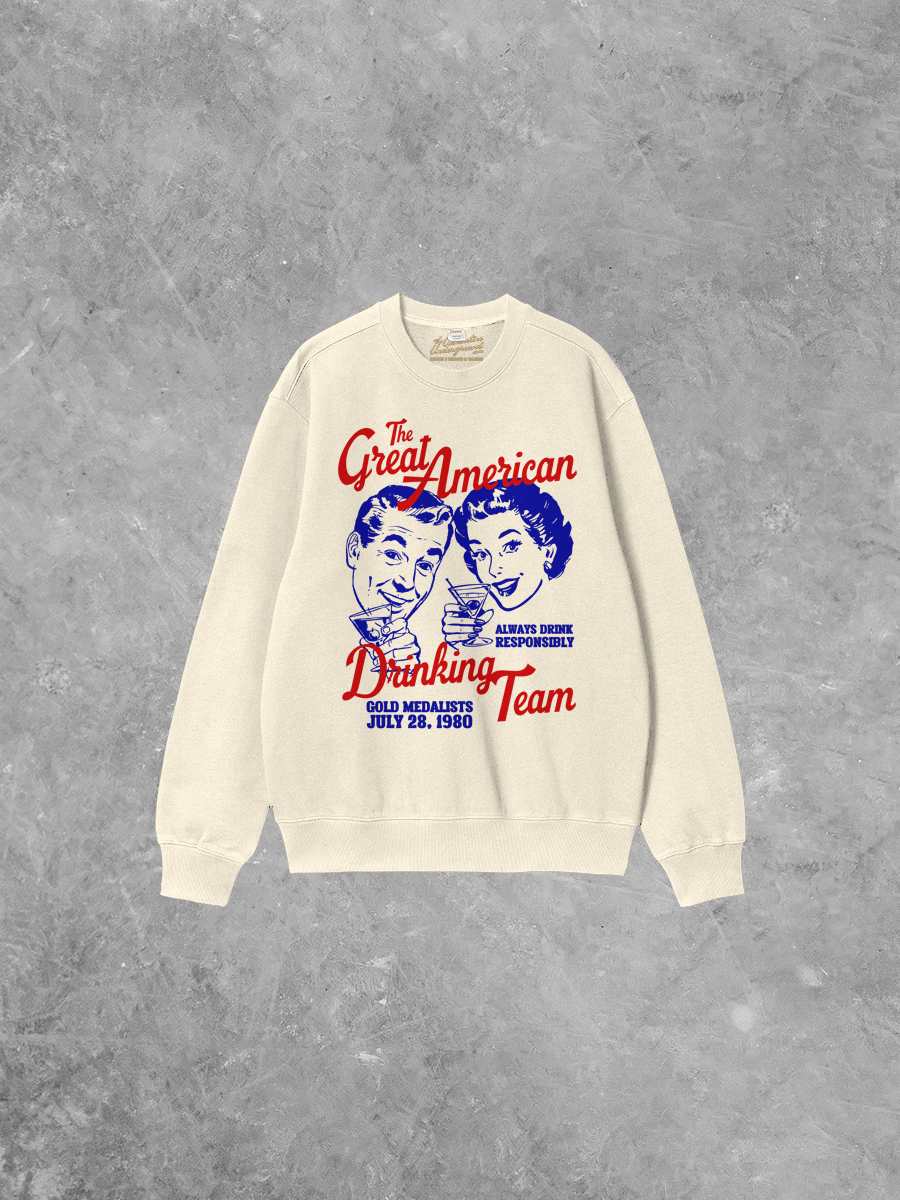 Underground Original Design: Great American Drinking Team Boxy Cotton Sweatshirt