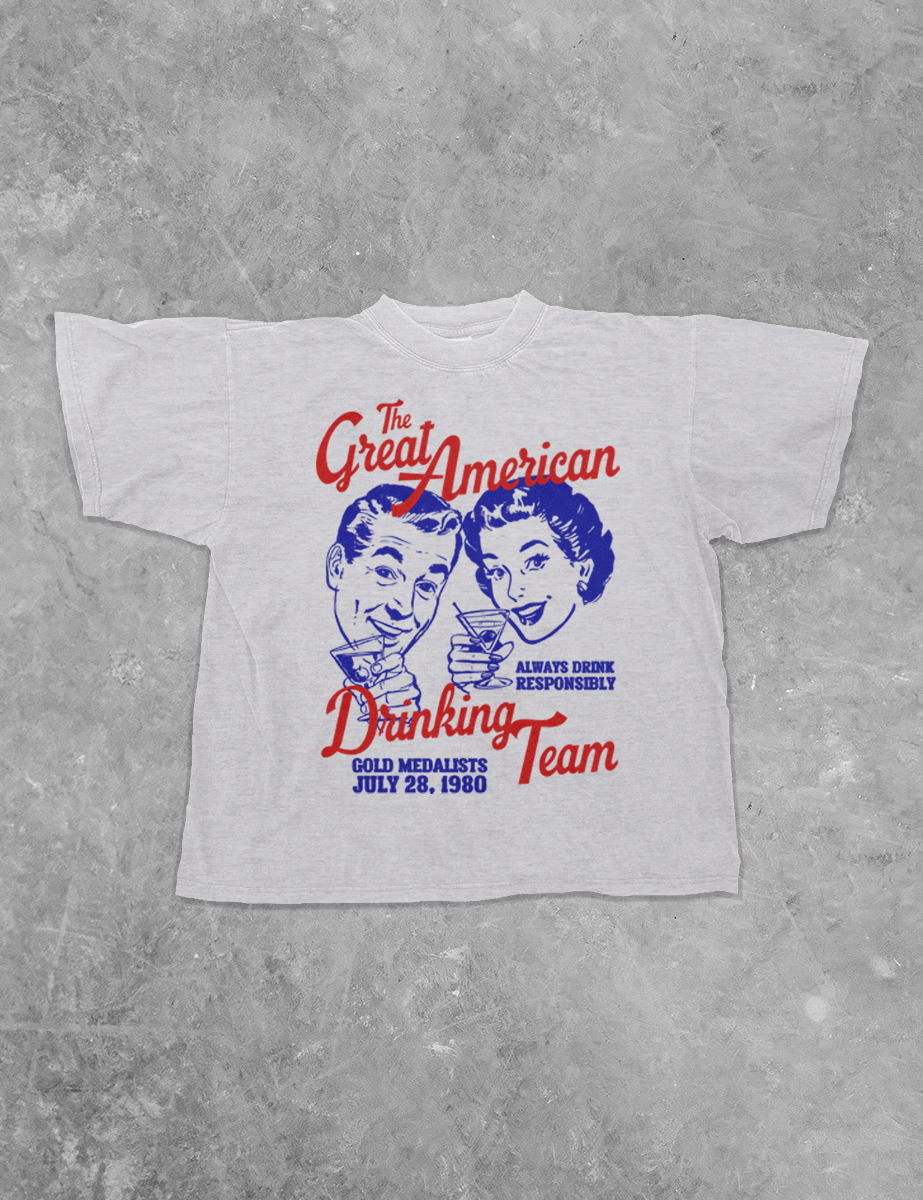 Underground Original Design: Great American Drinking Team Boxy Cotton TShirt