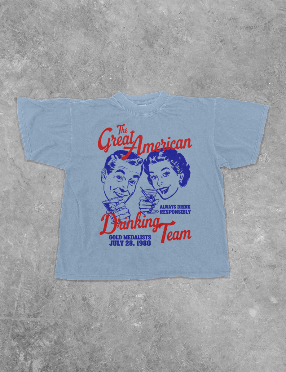 Underground Original Design: Great American Drinking Team Boxy Cotton TShirt