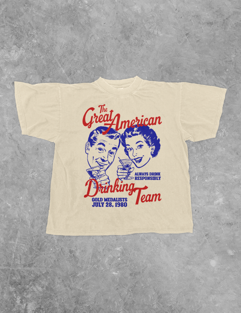 Underground Original Design: Great American Drinking Team Boxy Cotton TShirt