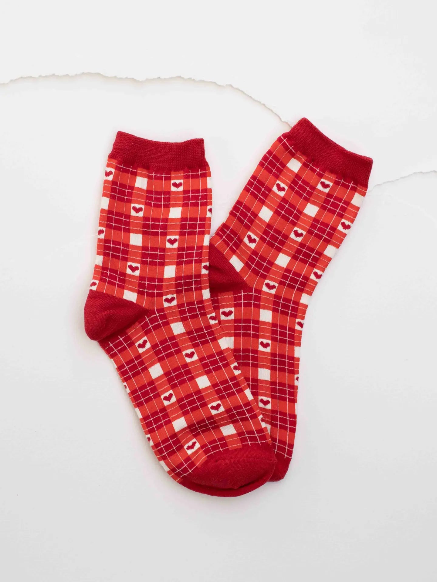 Valentine's Socks - Red Gingham