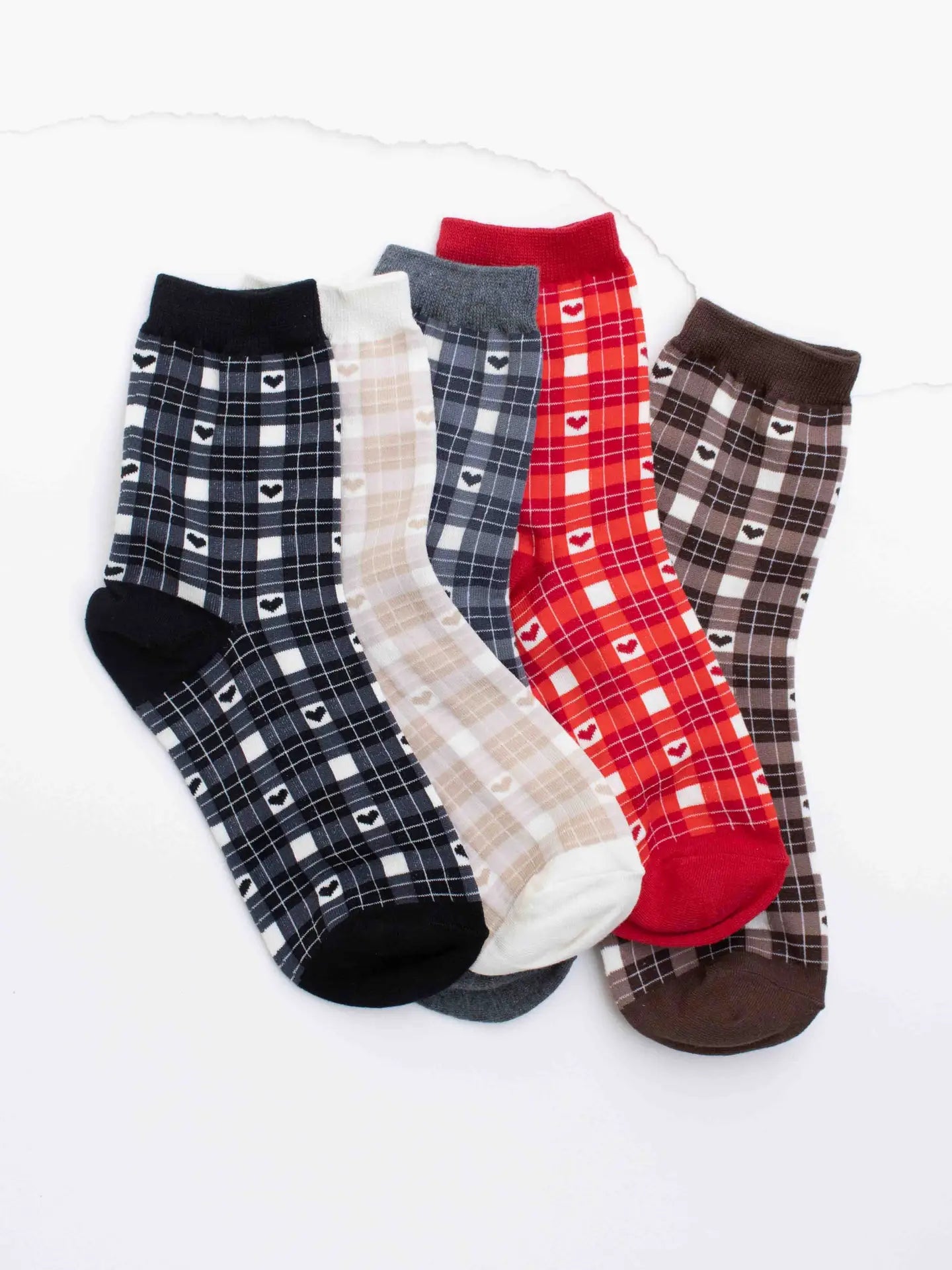 Valentine's Socks - Red Gingham