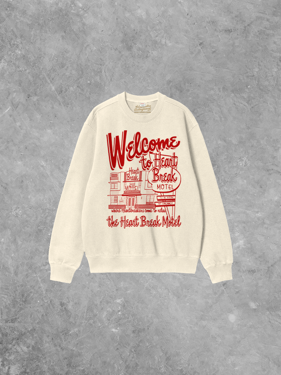 Underground Original Design: Heart Break Motel Boxy Cotton Sweatshirt