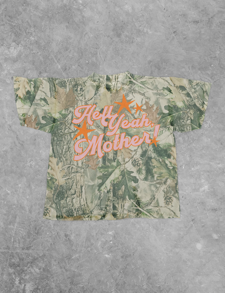 Hell Yeah, Mother Camo Western Boxy Cotton TShirt