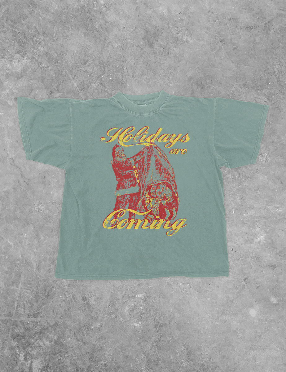 Underground Original Design: Holidays are Coming Santa, Christmas Boxy Cotton TShirt