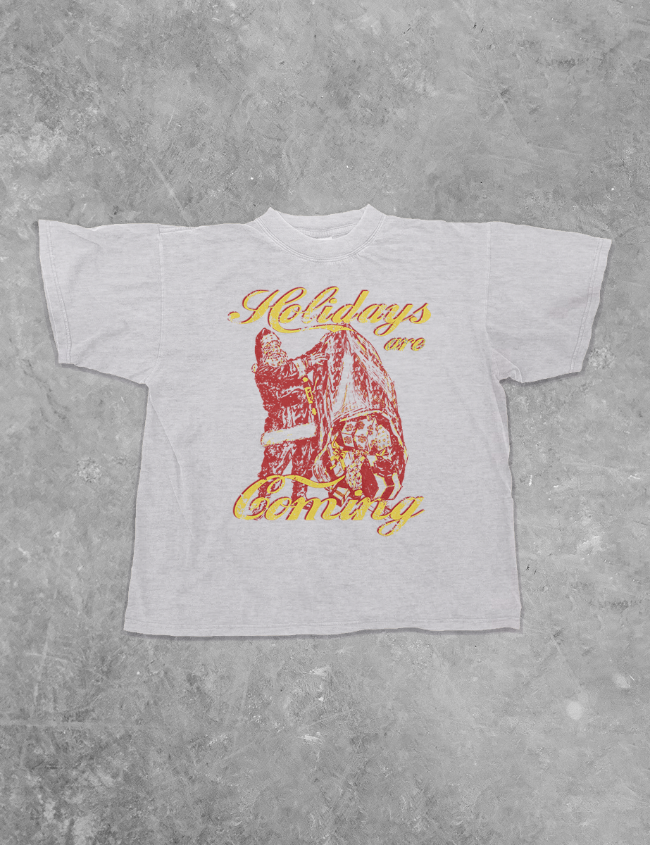 Underground Original Design: Holidays are Coming Santa, Christmas Boxy Cotton TShirt