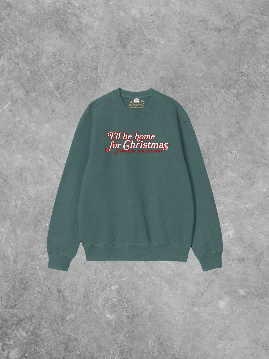 Underground Original Design: I'll Be Home for Christmas Boxy Cotton Sweatshirt